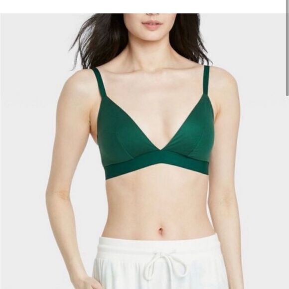 Auden Emerald Green Triangle Bralette Size L - Picture 1 of 4